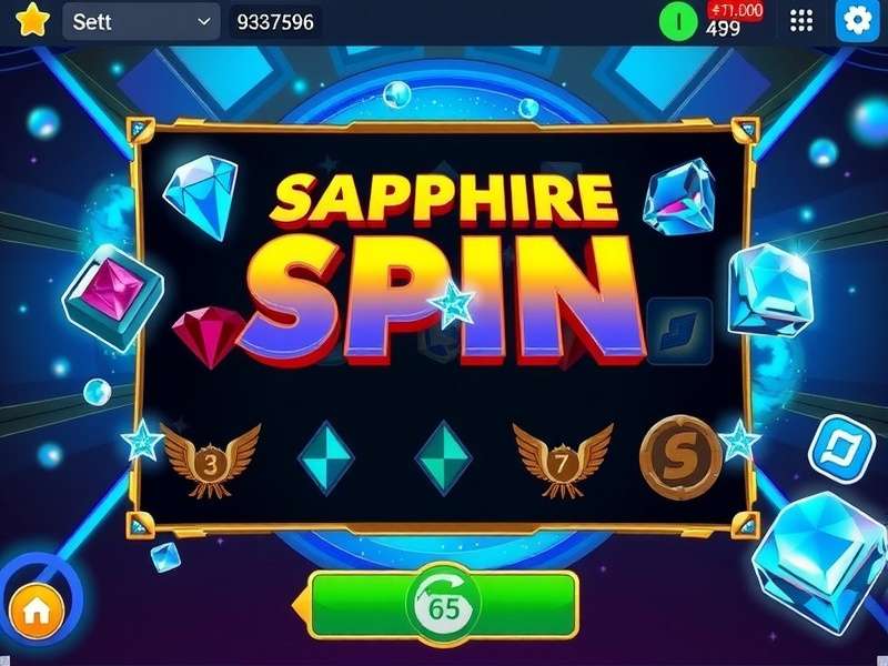 Sapphire Sparkle Spin gameplay interface showing reels and bonus features